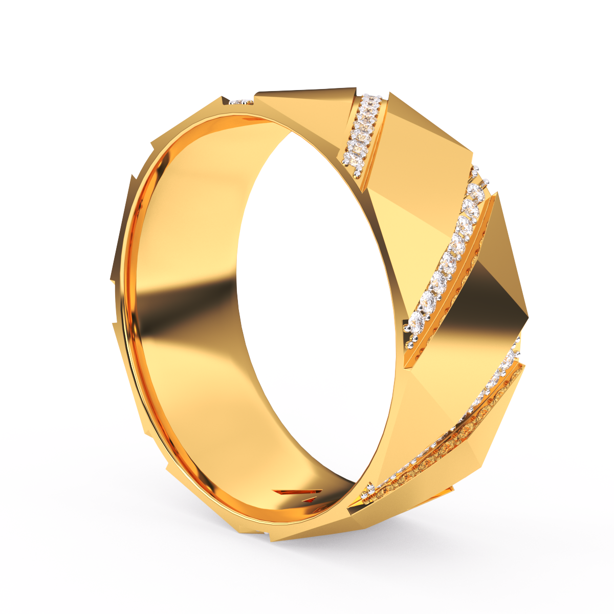 Attractive Diamond Wedding Mens Band